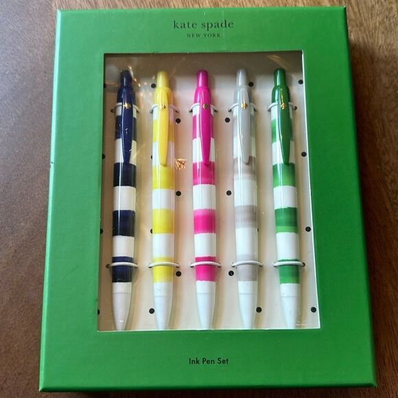 Kate Spade Rugby Stripe Pen Set! - Picture 3 of 4